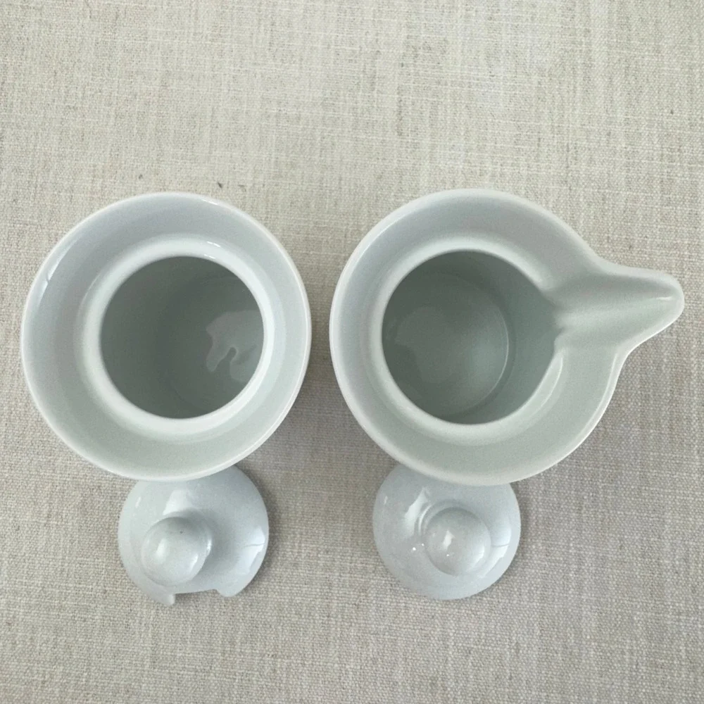 Dansk Umbrian Flowers Creamer and Sugar Bowl Set Portugal Ceramic Floral Blue